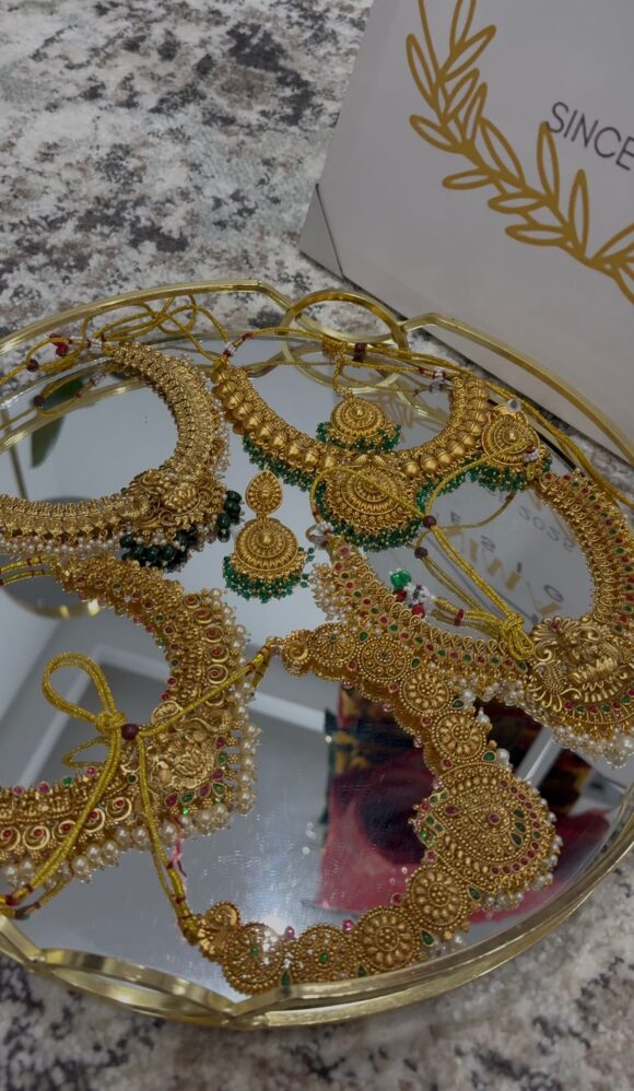 Traditional Gold Plated Necklace Set - Image 2